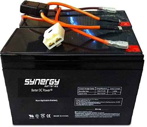 Razor 12 Volt 7Ah Electric Scooter Replacement Batteries High Performance - Set of 2 Includes New Wiring Harness (replaces 6-DW-7) Beiter DC Power