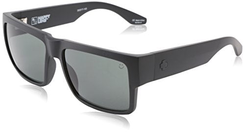 SPY Optic Cyrus, Square Sunglasses, Color and Contrast Enhancing Lenses, Matte Black - Happy Gray Green Lenses