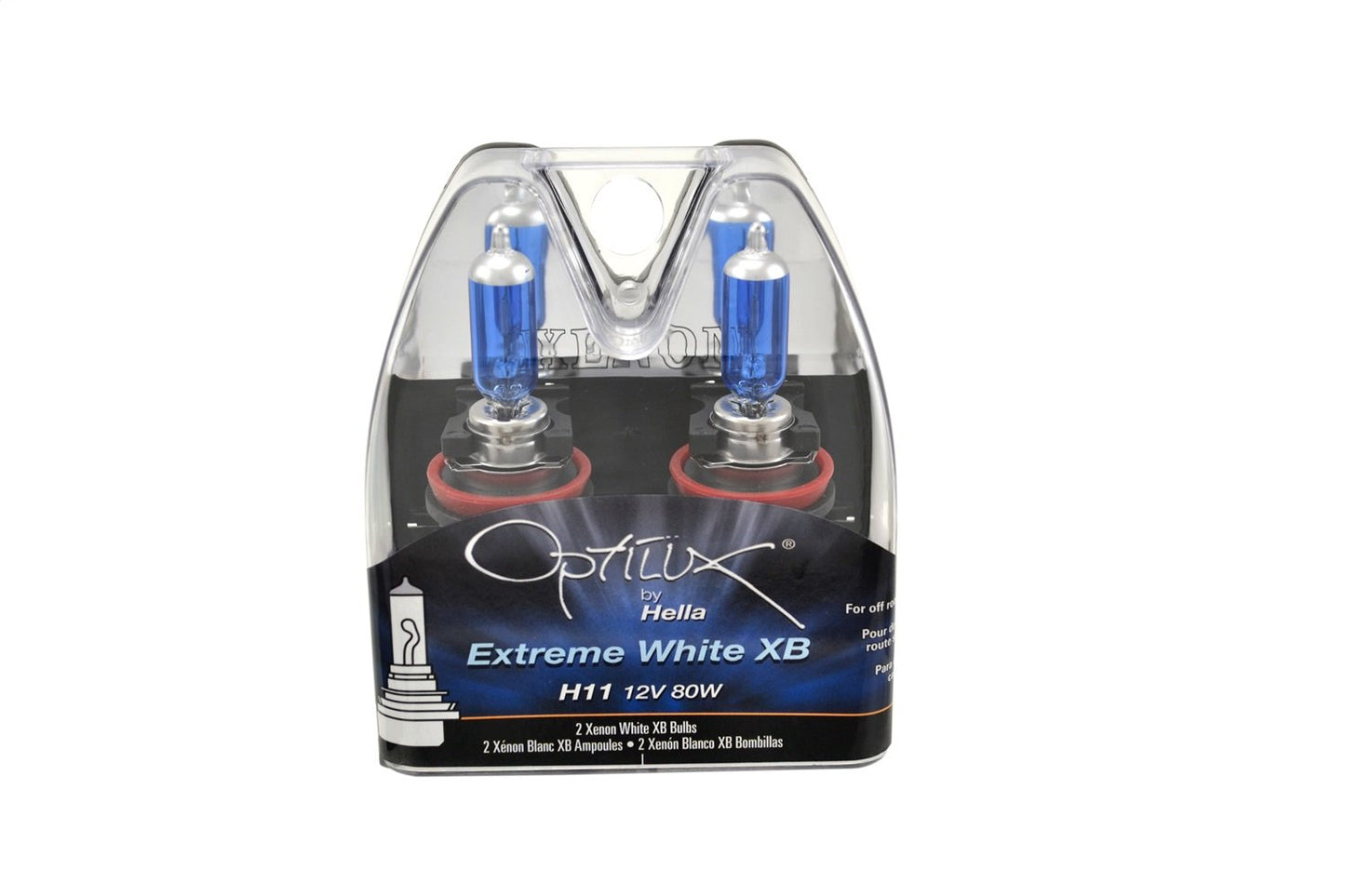 Hella H71071032 Optilux XB Series H11 Xenon White Halogen Bulbs, 12V, 80W, 2 Pack