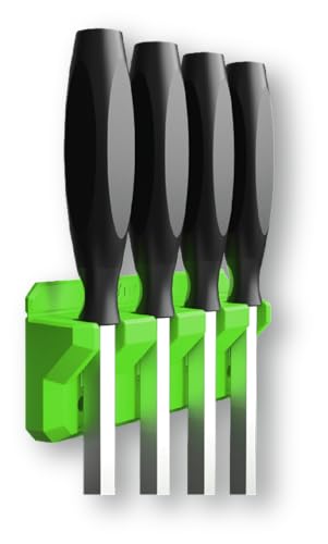 EZRED EZPB4-G Magnetic 4 Slot Pry Bar Holder with Mounting Holes Non-Marring TPEE Low Profile Design Organization