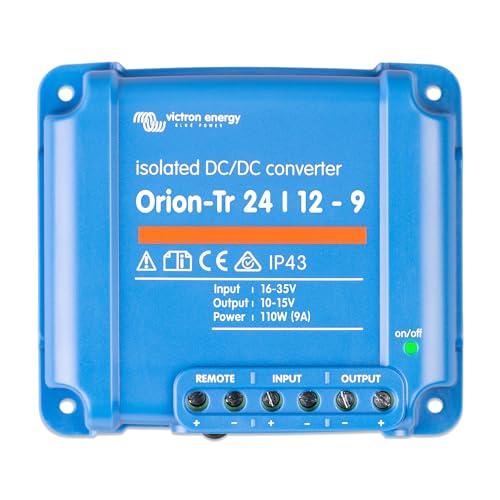 Victron Energy Orion-Tr DC to DC Converter - 24/12-Volt 9 amp 110-Watt - IP43 Protected - for Dual Battery Systems - Isolated