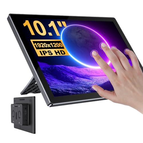 10.1 Inch Touchscreen for Raspberry Pi,5-Point 1920 * 1200 IPS touchscreen Portable Monitor with HDMI Interface Dual-Speaker for Raspberry Pi 5/4B/3B+/3B/B+ Jetson Nano Win11/10/8/7 (10.1'' 1920*1200)