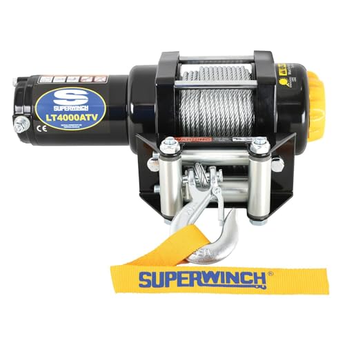 Superwinch 1140220 LT4000 Winch 4000lb(1814kg) Single Line Pull with Roller Fairlead 3/16" x 50' Steel Wire Rope Corded Handheld Remote