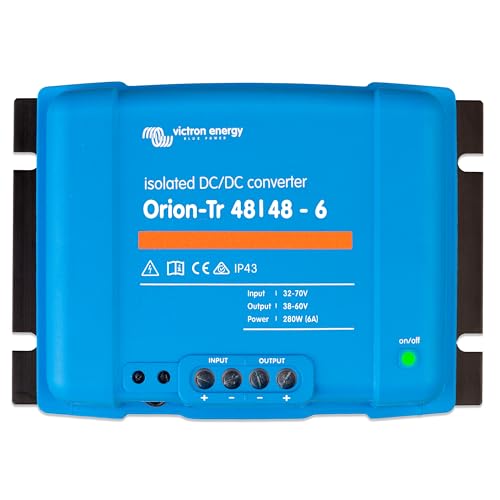 Victron Energy Orion-Tr DC to DC Converter - 48/48-Volt 6 amp 280-Watt - IP43 Protected - for Dual Battery Systems - Isolated