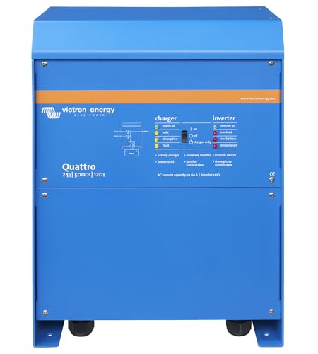 Victron Energy Quattro 5000VA 24-Volt Pure Sine Wave Inverter and 120 amp Battery Charger