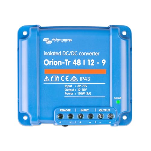 Victron Energy Orion-Tr DC to DC Converter - 48/12-Volt 9 amp 110-Watt - IP43 Protected - for Dual Battery Systems - Isolated