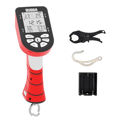 BUBBA Smart Fish Scale -Tournament Fishing Tool - Built in Fish Clip and Hook - 2 Modes, Digital Screen, 60lb Limit