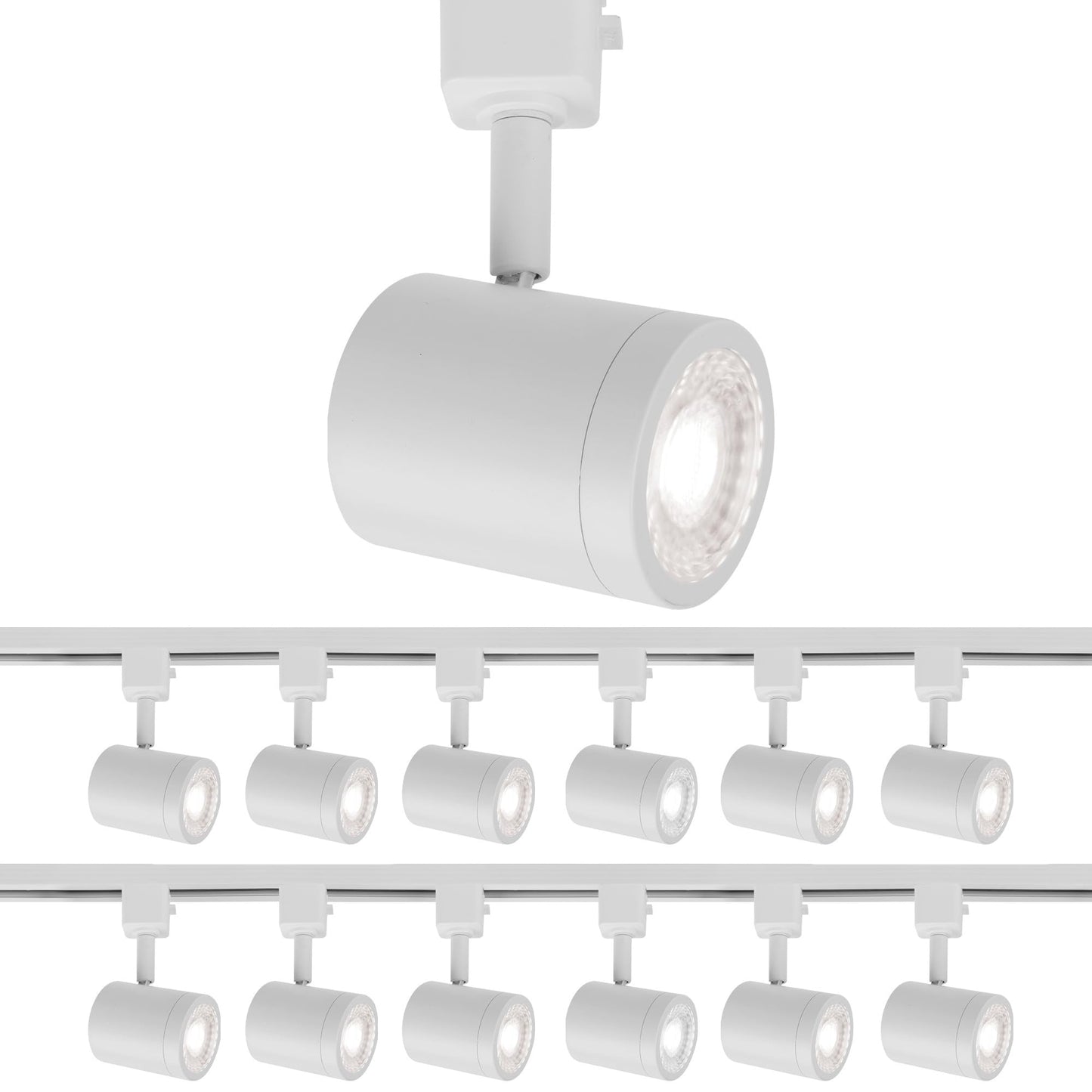 WAC Lighting Charge 8010 LED Adjustable Track Head 5-CCT Selectable 9W 865 Lumens Fully Dimmable in White for H-Style 3 Wire Track (Pack of 12)
