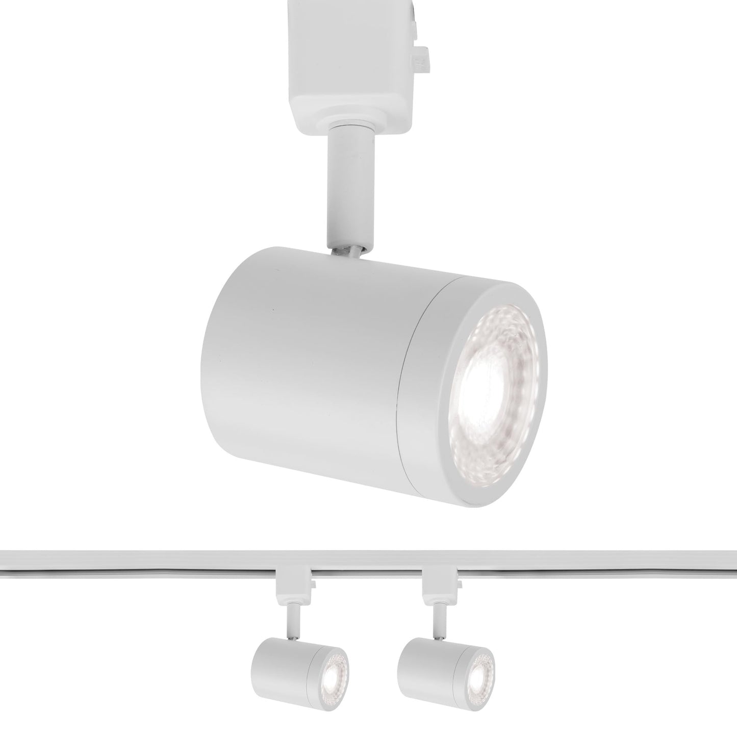 WAC Lighting Charge 8010 LED Adjustable Track Head 5-CCT Selectable 9W 865 Lumens Fully Dimmable in White for H-Style 3 Wire Track (Pack of 2)