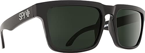 Spy Optic Helm Black-Happy Gray Green Square Sunglasses, 57 mm