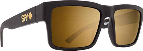 Spy Optic Square Montana Soft Matte Blk-HD Plus Brnz w/Gold Spectra Mirror, Multi, One Size