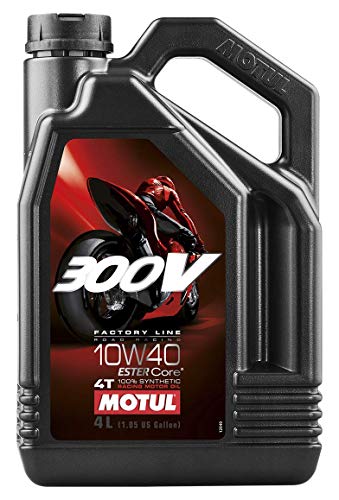 Motul 104121 300V Factory Line 4T 10W-40 100% Synthetic Engine Oil 4 Liters Ester Core Technology Racing Motorcycle Motor Lubricant