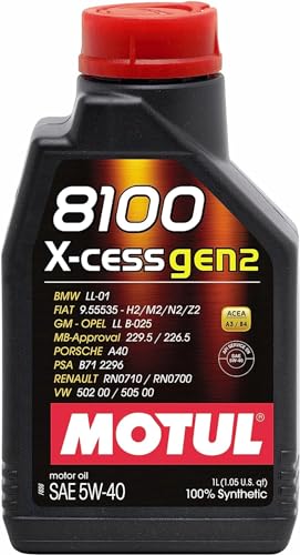 Motul 109774 8100 X-Cess Gen2 5W-40 Motor Oil 1-Liter Bottle 1 Liter