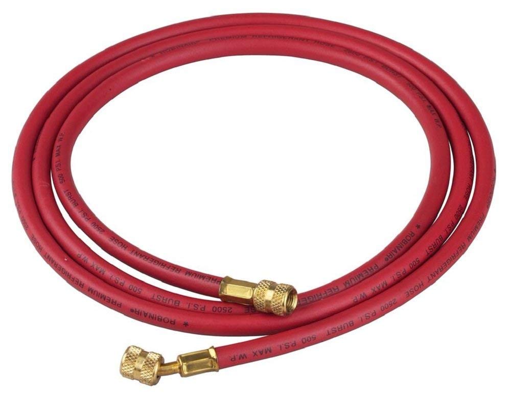 Robinair 33096 1/4 Premium Refrigerant Charging Hose - 96 Long, Red, Standard Fittings