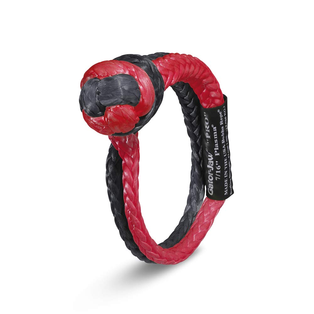 Bubba Rope Gator-Jaw PRO Synthetic Shackle, 7/16§ 每 Heavy-Duty Vehicle Tow Shackle: Max 52,300 lbs. Capacity - Red