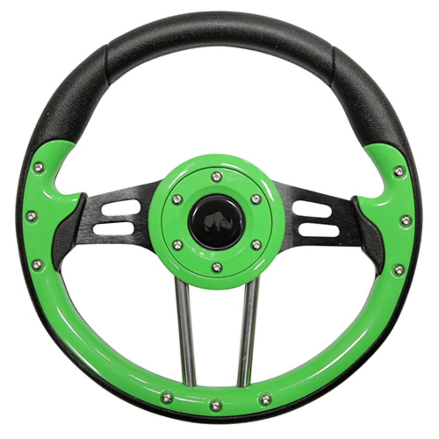 RHOX ACC-SW124 Steering Wheel, Aviator 4 Lime Green Grip/Black Spokes 13" Diameter