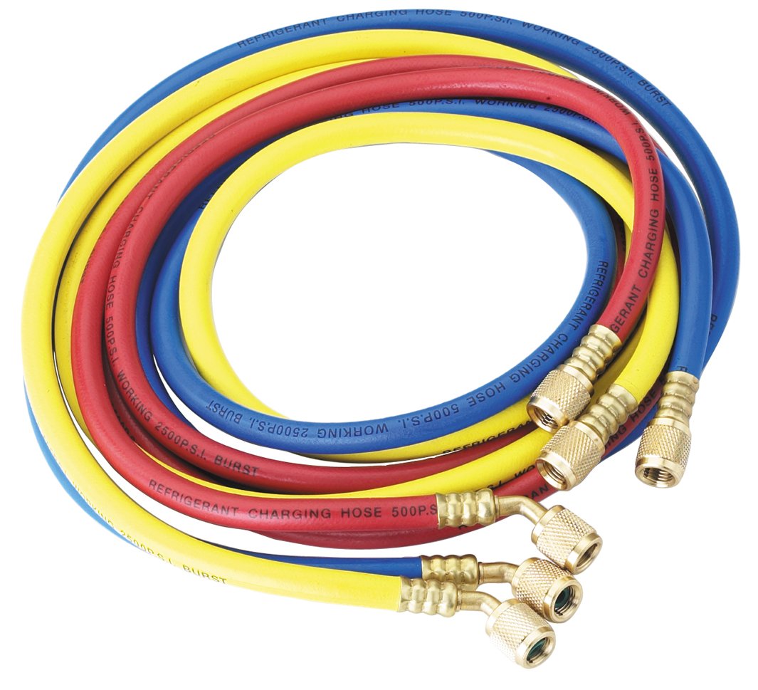 Robinair (30072) 1/4 Standard Hoses with Standard Fittings Set - 72, Set of 3,MultiColor