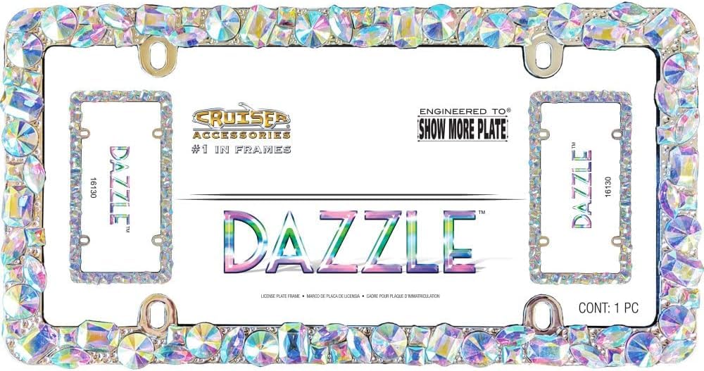 Cruiser Accessories 16130 Dazzle License Plate Frame, Chrome