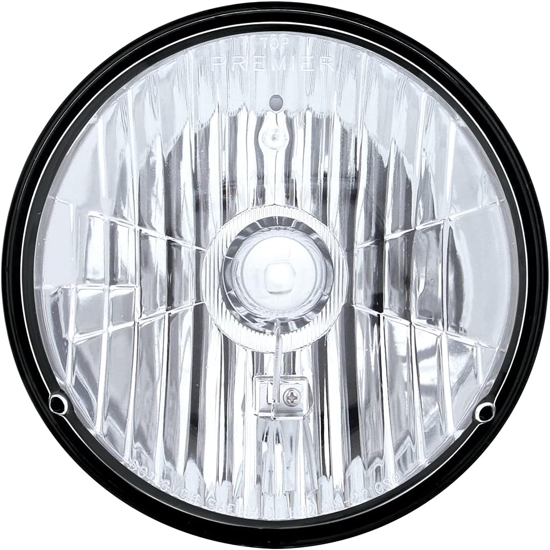 United Pacific 31387 ULTRALIT 7-inch Crystal Clear Headlight w/Glass Lens, Reinforced Reflector, Rugged Construction, DOT/SAE ONE Headlight
