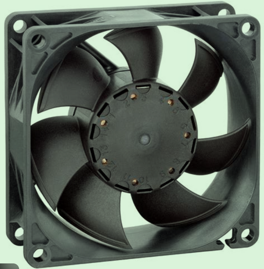 Fans 80x25mm 12DC 6200RPM 70.6CFM 50dBA 6.8W
