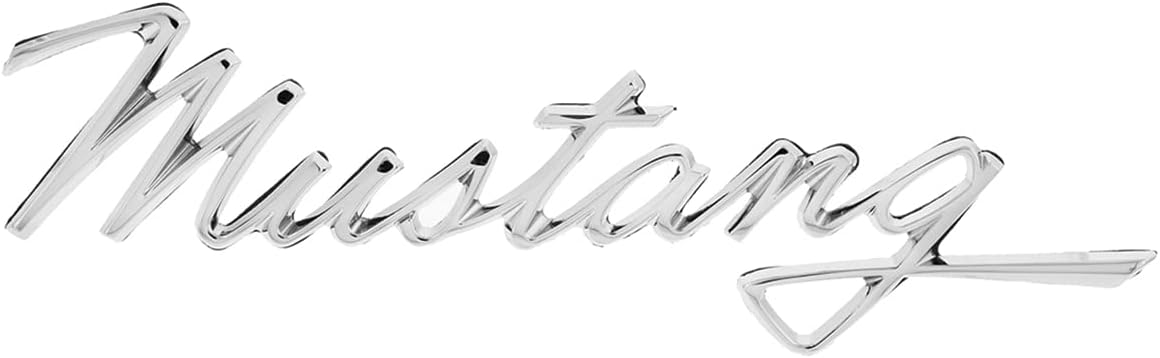 United Pacific F6802 Tripe Chrome Die-Cast ※Mustang§ Script Emblem, Badge Replacement, Double-Sided Tape, Easy Installation ONE Unit
