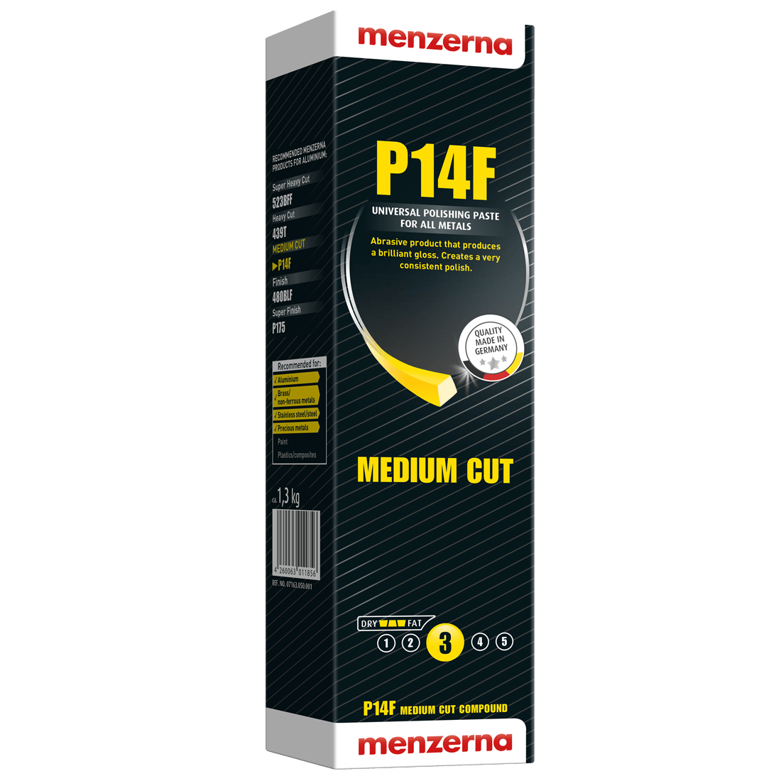 P14F is a fast-acting polishing compound with excellent cut and a broad range of applications