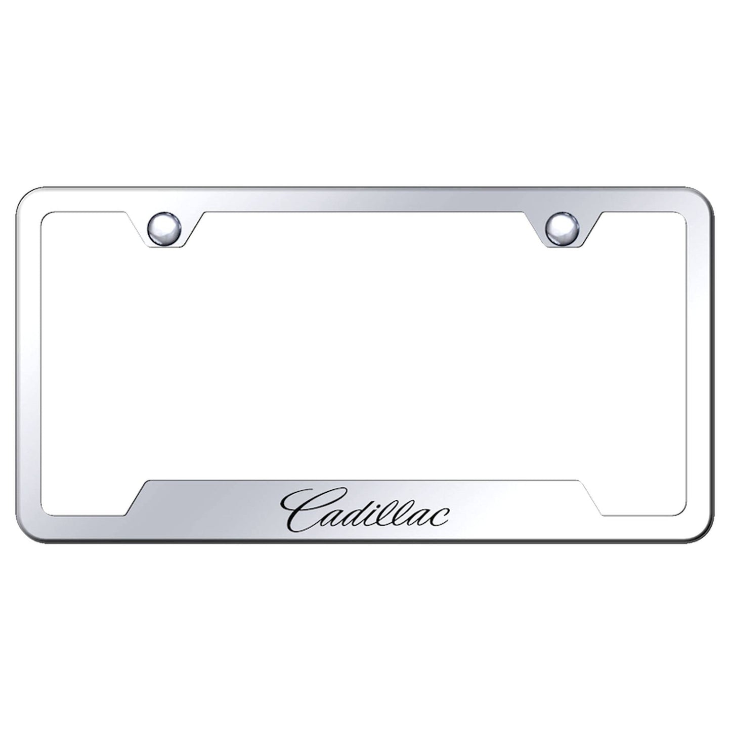 Au-TOMOTIVE GOLD Laser Etched Logo Cut-Out License Plate Frame for Cadilac (Chrome)
