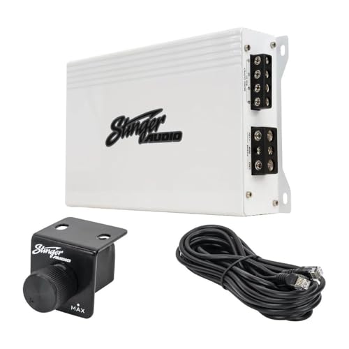 Stinger Audio MT-1800.1M 1800 Watt RMS 1-Channel Monoblock Marine Audio Subwoofer Amplifier, Class D, Water-Resistant, Mosfet, Remote Control Bass Knob, Subsonic Filter, Low-Pass Filter, Bass Boost Q