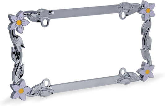 Cruiser Accessories 19130 Daisy License Plate Frame, Chrome/Painted