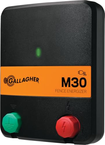 Gallagher M30 Electric Fence Charger | Powers Up to a 2 Miles of Typical Fence | ?0.3 Joules, 110 Volt Energizer | Unbeatable Reliability | Tough Outer Casing Mounting