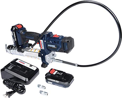 Lincoln 1888 PowerLuber 20 Volt Battery Powered High-output Grease Gun with 36" Hose for Automotive, Agricultural, and Industrial Equipment, 10,000 PSI, Trigger-operated, 2-speed, (2) Lithium-Ion BPs