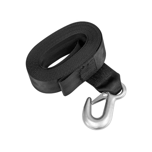 Fulton 501202 Trailer Winch Accessory, Strap w/Hook, 2 Inch x 20 Foot, Black