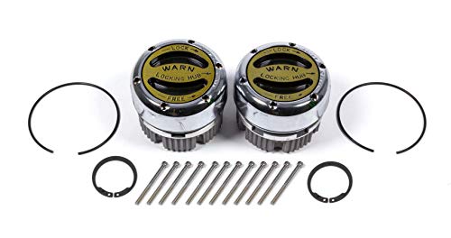 WARN 20990 Premium Manual Locking Hub with Zinc Aluminum Alloy Dial, Dual Seals and 19 Splines, Chrome, 1 Pair