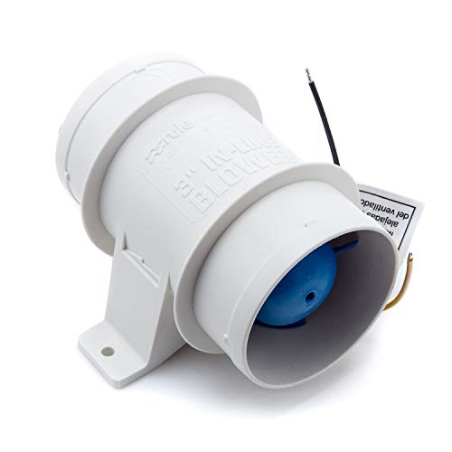 Rule in-line 140M Blower | for 3-Inch Interior Diameter Vent Hose | Corrosion and Water Resistant | 12 Volts