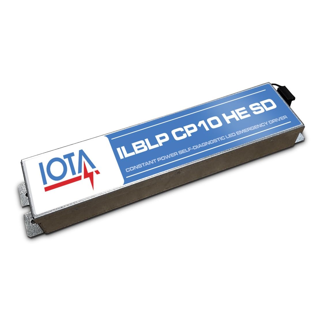 IOTA ILBLP CP10 HE SD A M9 Low Profile (Lithium) LED Emergency Driver, Constant Power 10W Output, High Efficiency (Meets CA T20 Efficiency Requirement), Self Diagnostic, Dual Flexible Metal Conduit