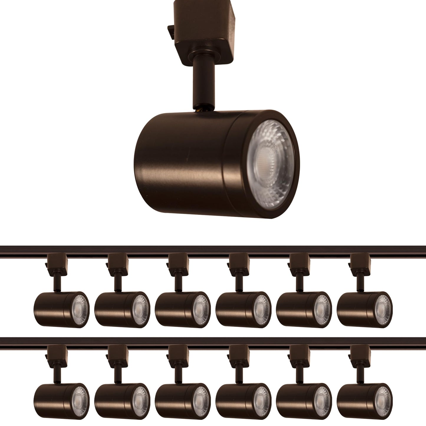 WAC Lighting Charge 8010 LED Adjustable Track Head 5-CCT Selectable 9W 865 Lumens Fully Dimmable in Dark Bronze for H-Style 3 Wire Track (Pack of 12)