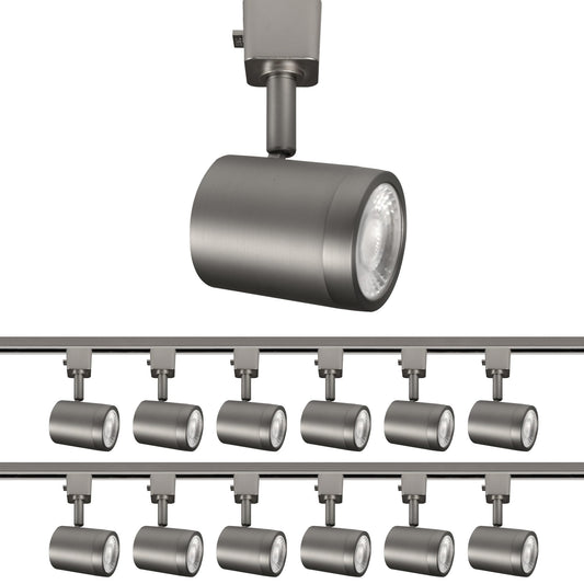WAC Lighting Charge 8010 LED Adjustable Track Head 5-CCT Selectable 9W 865 Lumens Fully Dimmable in Brushed Nickel for H-Style 3 Wire Track (Pack of 12)