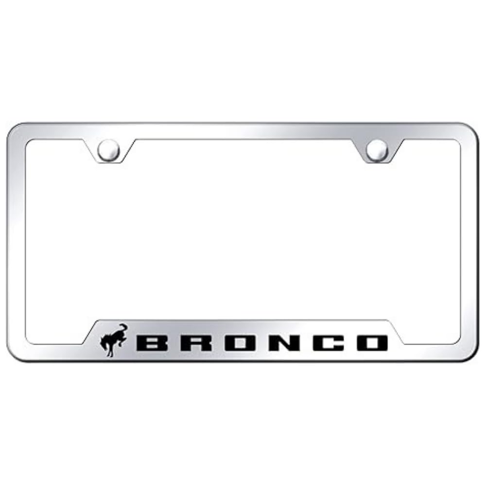 Au-TOMOTIVE GOLD, INC. Officially Licensed Laser Etched Cut-Out License Plate Frame for Bronco 2020 (Mirrored)