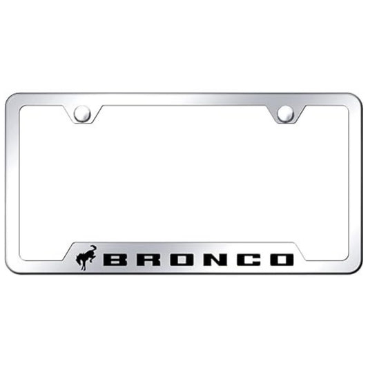 Au-TOMOTIVE GOLD, INC. Officially Licensed Laser Etched Cut-Out License Plate Frame for Bronco 2020 (Mirrored)