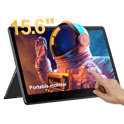 Gallagher 15.6'' Touchscreen Portable Monitor with Kickstand,1080P Extended Touchscreen Monitor with Stand & Speakers,USB C HDMI for Laptop Computer (15.6" 1920 * 1080-B)