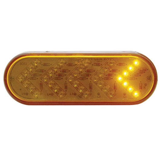 United Pacific 38143 35 Amber LED Sequential Oval Turn Signal Light - Amber Lens