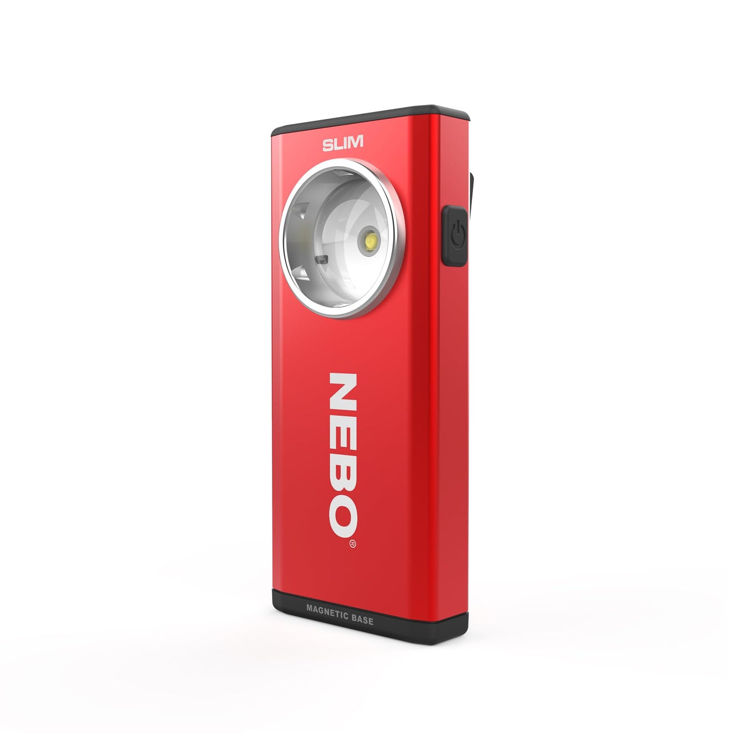 NEBO Slim Pocket Flashlight | 500 Lumens, Rechargeable Mini EDC Work Light, Magnetic Base & Dimmable Brightness, Durable & Water Resistant, Includes Charging Cable — Red