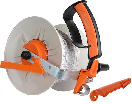 Gallagher Heavy-Duty Geared Electric Fence Reel | Pre-Wound with 1,312 ft of Turbo Wire | 3:1 Gear Ratio, Built-In Transport Hook, Impact-Resistant, Tangle-Free | For Pastures & Rotational Grazing