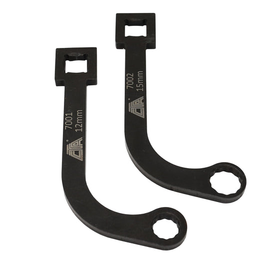 CTA Tools 7005 Turbo Wrench Set, 2pc -12mm & 15mm, Compatible with Cummins Tools, Fits 12mm & 15mm Turbocharger Bolts on ISB 5.9L and 6.7L Engines, Replacement for factory tool 9866B, 9866A, and 9866