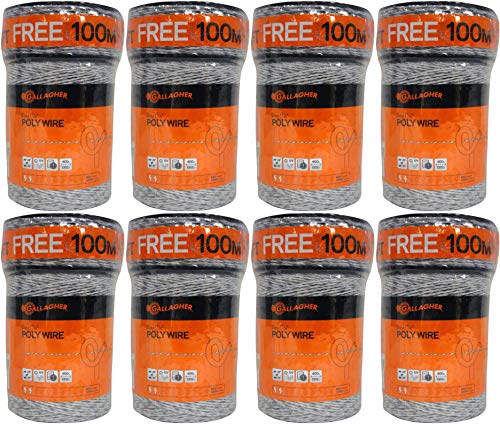Gallagher G620300 Electric Polywire Fence Combo Roll, 1620-Feet, 8-Pack, White