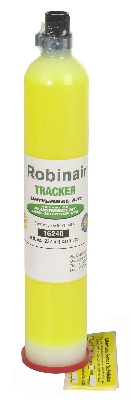Robinair (16240) Tracker Universal A/C Fluorescent Dye - 8 oz. Bottle, 64 Applications