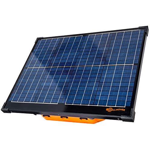 Gallagher S400 Solar Electric Fence Charger | 4.0 Joule Solar Powered Energizer | Powers Up to 60 Miles / 280 Acres of Fence | Livestock and Pet Containment | Solar Battery and Leadsets Included