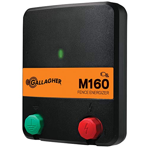 Gallagher M160 Electric Fence Charger | Powers Up to 30 Miles / 100 Acres of Clean Fence | ?1.6 Joules, 110 Volt Energizer | Unbeatable Reliability | Tough Outer Casing Mounting