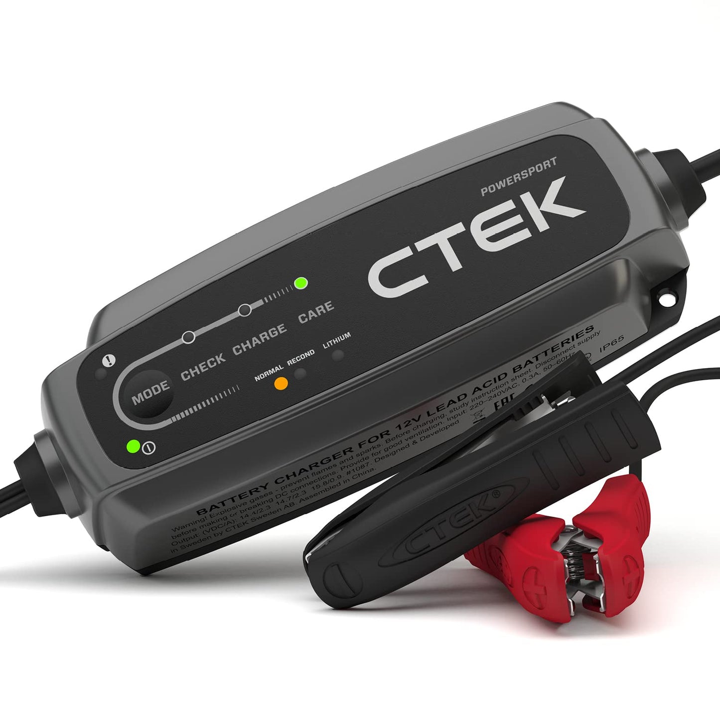 CTEK CT5, 12V Automotive Battery Charger for Auto, Motorcycle, ATV, Snowmobile - Battery Trickle Charger and Battery Maintainer - Charges Lead-Acid and Lithium Ion (12V LiFePO4) Batteries