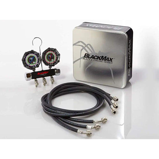 CPS MBH4P5Z BlackMax? Manifold and Gauge Set - Includes 5' Pro-Set? Hoses, Psi & ～F Scales, Protective Gauge Boots, Made in USA